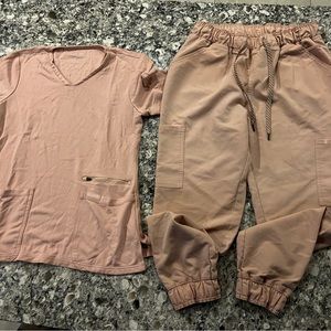 Jaanuu Pink Scrub set (top and bottom)